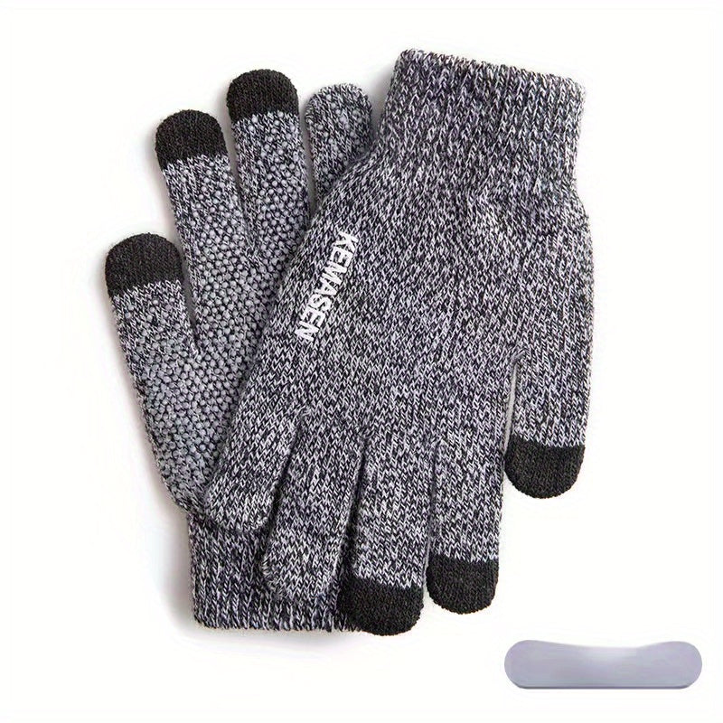 Non Slip Touch Screen Warm Knitted Windproof Cycling Full Finger Glove