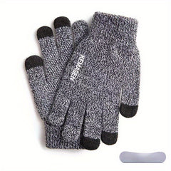 Non Slip Touch Screen Warm Knitted Windproof Cycling Full Finger Glove