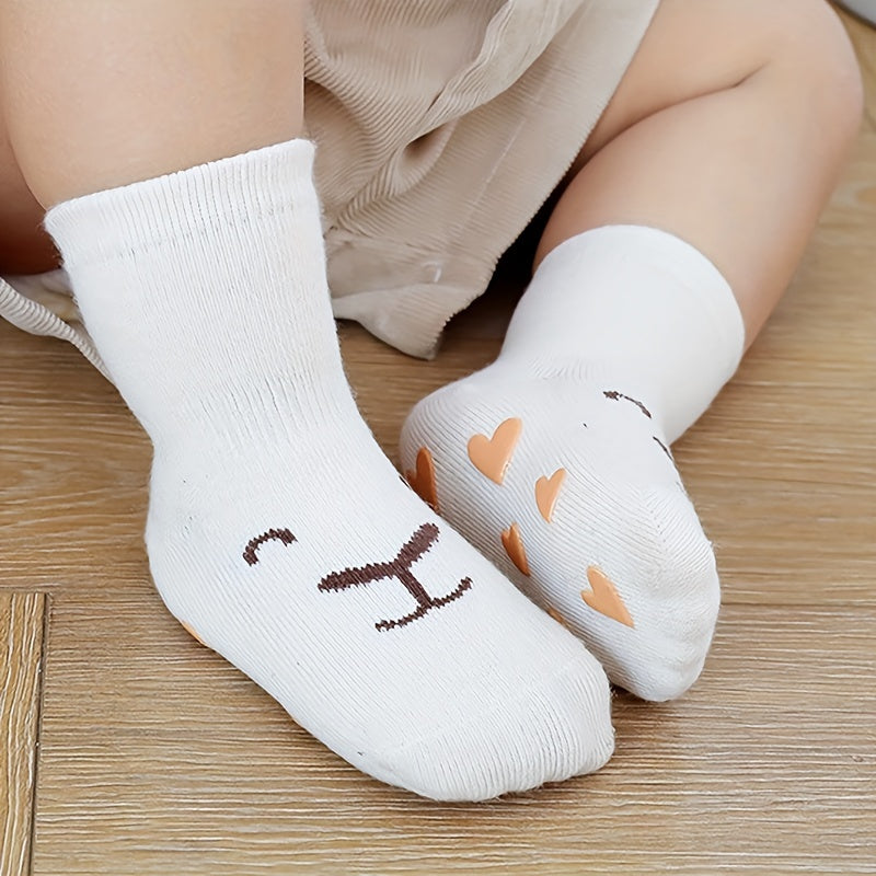 5 Pairs Baby Cotton Blend Animal Cartoon Crew Socks