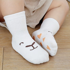 5 Pairs Baby Cotton Blend Animal Cartoon Crew Socks