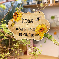 Wooden Beehive Hanging Decoration for Festive Home Decor