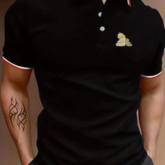 Men's Bear Print Casual Shirt Short Sleeve Button Up
