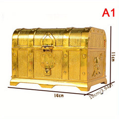 Retro Treasure Box With Lock for Party Favors Pirate Props