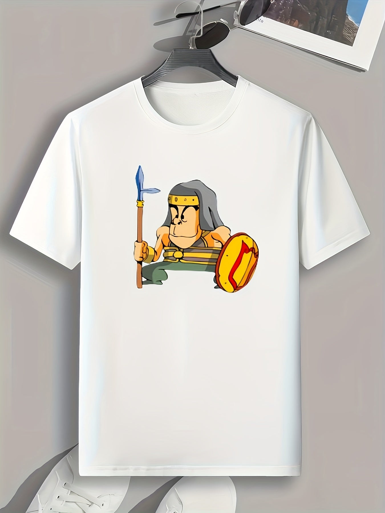 Soldier Print Men's Graphic T-shirt Casual Comfy Tees For Summer Mens Clothing