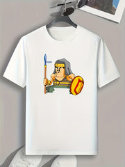 Soldier Print Men's Graphic T-shirt Casual Comfy Tees For Summer Mens Clothing