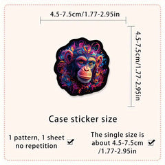 50pcs Neon Animal Sticker Set Waterproof Vinyl Decals for Laptops Phones Guitars