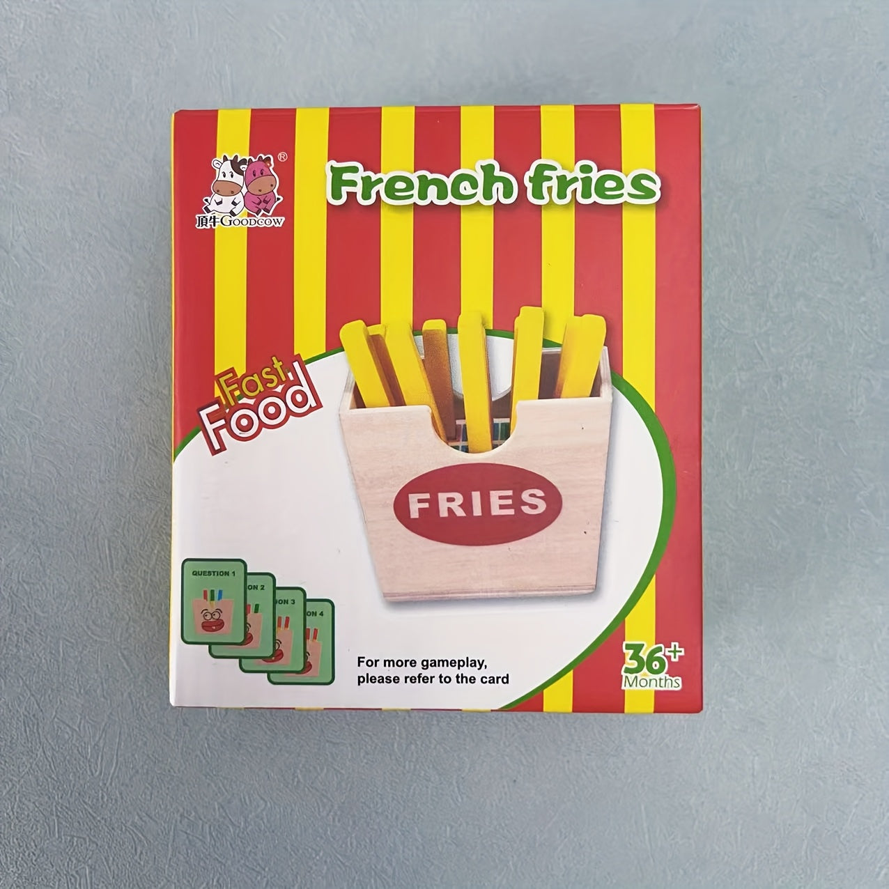 Wooden Burger Fries & Sandwich Playset for Kitchen Pretend Play