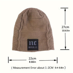 Men's Velvet Knitted Beanie Hat Winter Warm Skull Cap