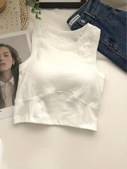 Girls Tank Top With Chest Pads Comfy Soft Undershirts