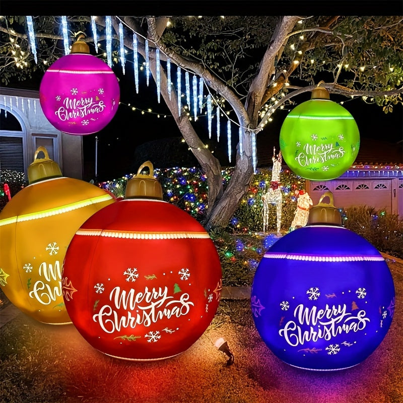 24" Rechargeable 16 Colors LED Light Inflatable Christmas Ball