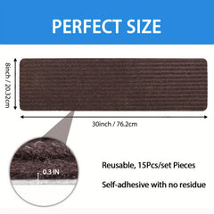 15pcs Self Adhesive Stair Treads Carpet for Wooden Stairs