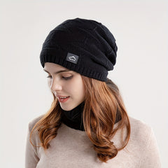 Winter Hat & Neck Gaiter Set Unisex Solid Winter Fishing