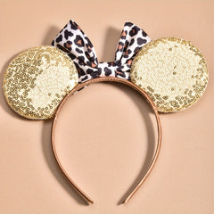 Girls Leopard Bow Tie Headband for Party Wedding Clothes
