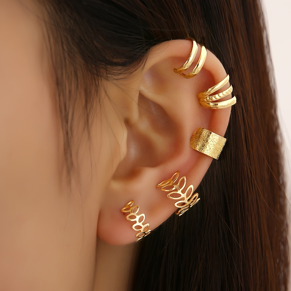 5pcs Leaf Shaped Ear Clip Fine Jewelry