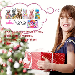 50pcs Doll Clothes and Accessories Kit for 11.5 Inch Dolls