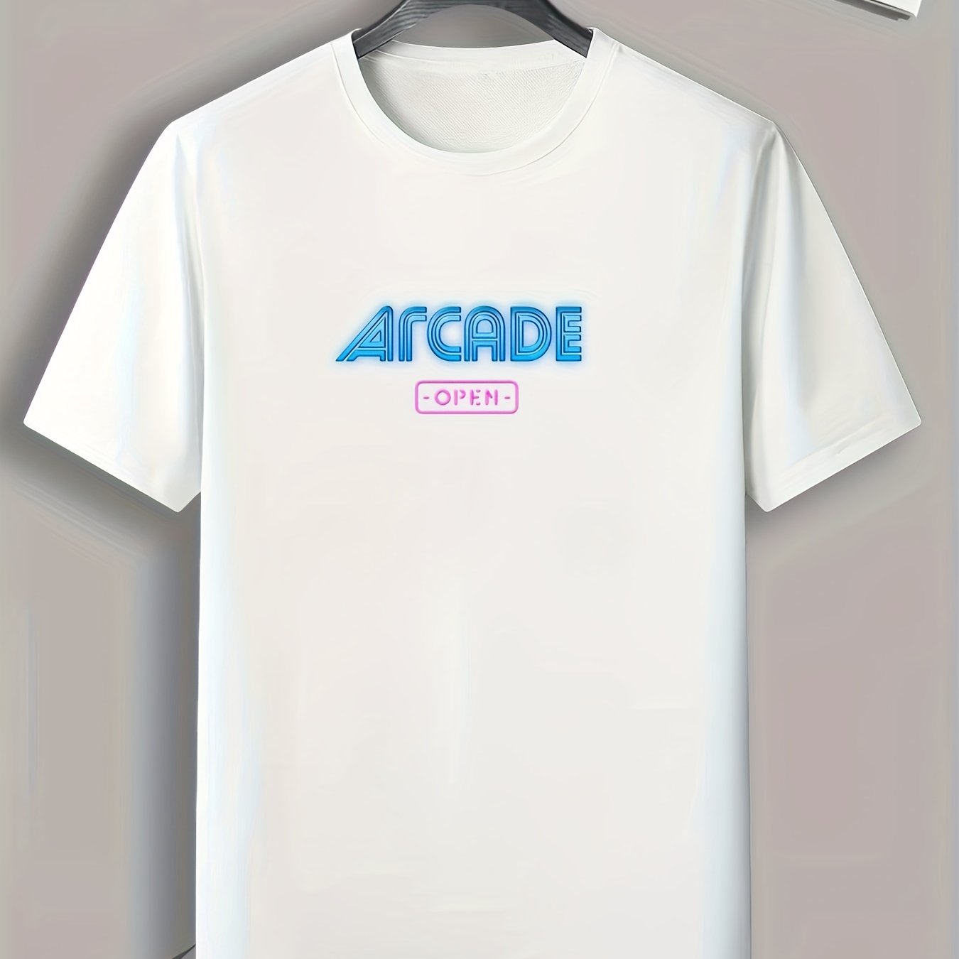 ARCADE Pattern Print Men's Comfy Sports T shirt Graphic Tee