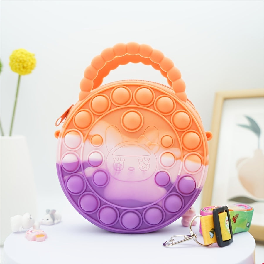 Girls Silicone Rabbit Messenger Bag Coin Purse Anti Anxiety Toys