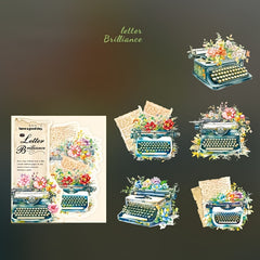 Colorful Retro Objects Flower Stickers Book