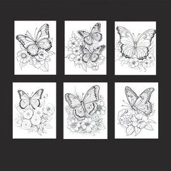 Butterflies & Flowers Coloring Book - Watercolor Paper Designs