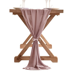 Balinese Pleated Chiffon Table Runner Polyester Solid Cover