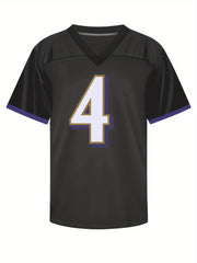 Men's Football Jersey V Neck Short Sleeve Uniform Shirt Breathable