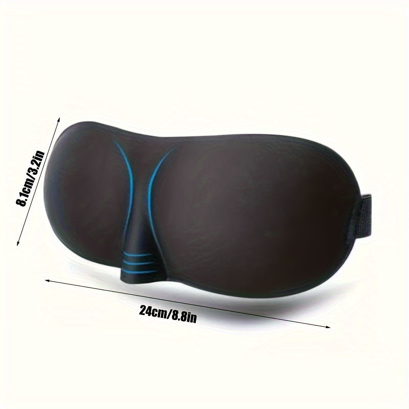 Soft Blackout Sleep Eye Mask 3D Contoured Blindfold with Adjustable Strap