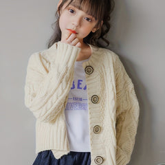 Girls Button Front Knitwear for Fall Winter Christmas Gift