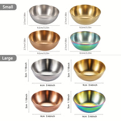 4Pcs Stainless Steel Sauce Dishes Condiment Cups Seasoning Dip Bowl