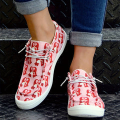 Pink Love Flat Sports Outdoor Sneakers Anti Slip Women's Shoes