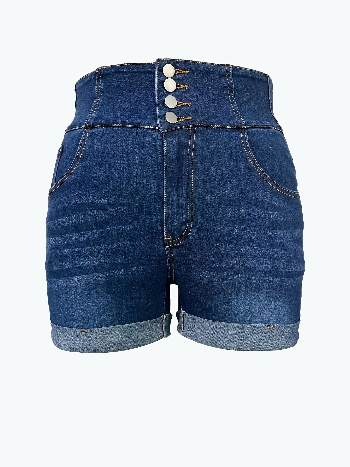 High Rise Skinny Denim Shorts