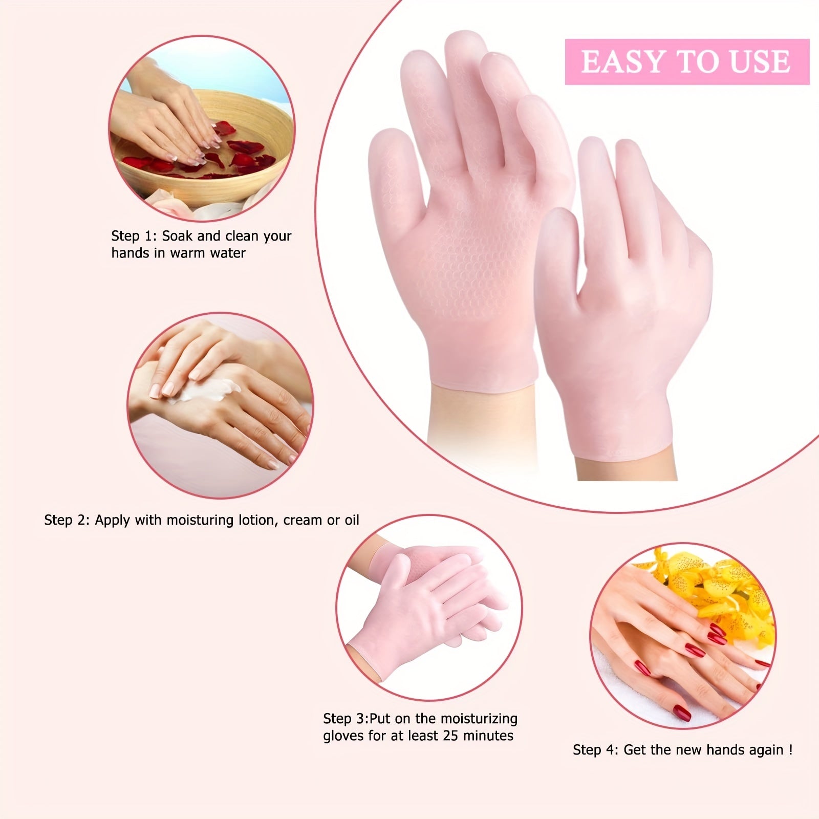 Silicone Moisturizing Gloves for Soft Skin Rejuvenation