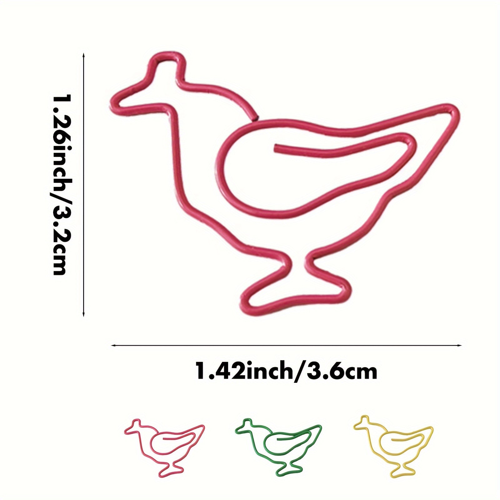 24pcs Chickens Metal Paper Clips Bookmarks Office School Stationery