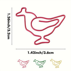24pcs Chickens Metal Paper Clips Bookmarks Office School Stationery