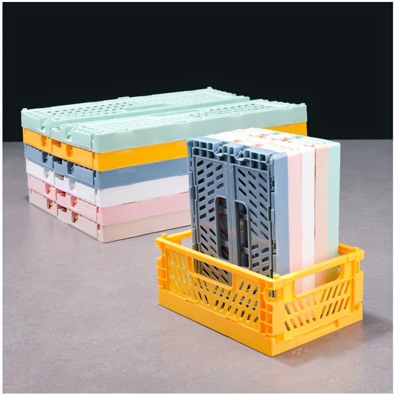 Large Capacity Foldable Desktop Plastic Storage Box Storage Basket