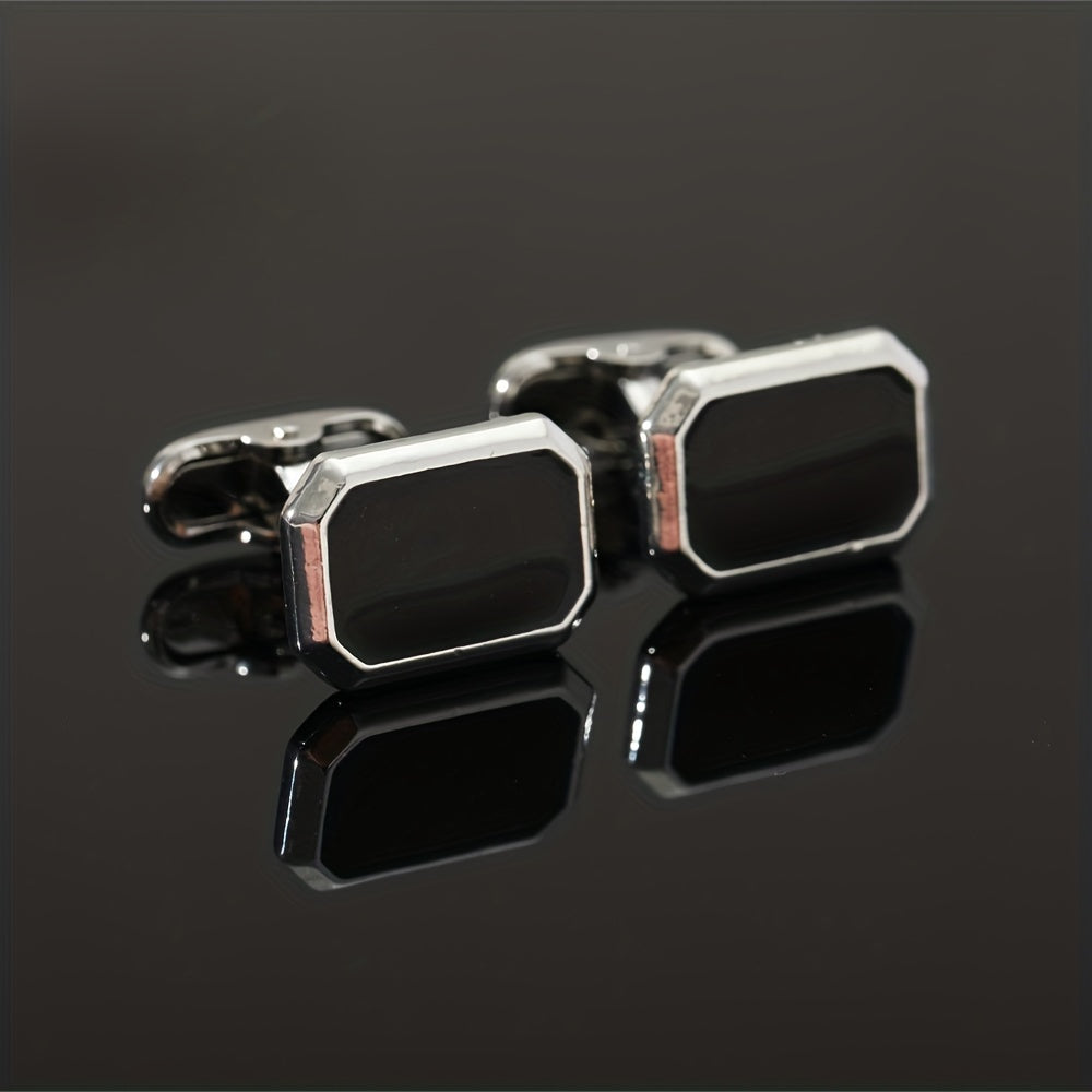 Men's Alloy Square Cufflinks Dripping Oil Texture Sleeve Studs