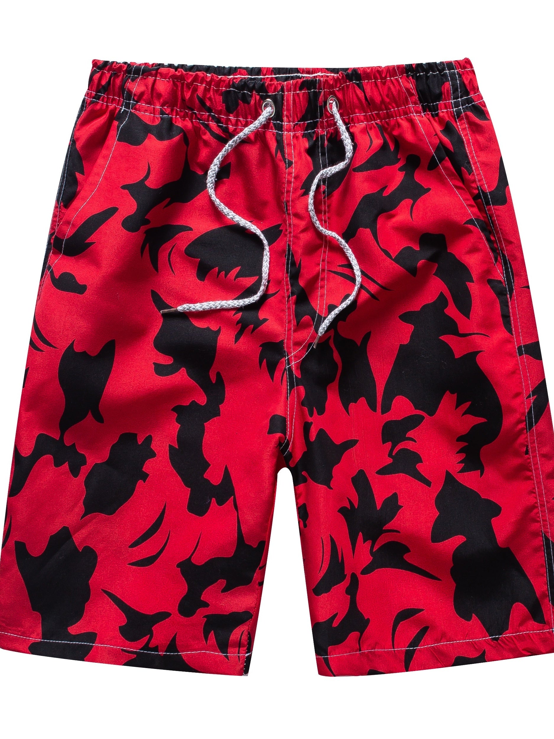 Coconut Palm Pattern Beach Shorts Men's Quick Dry Waist Drawstring Shorts