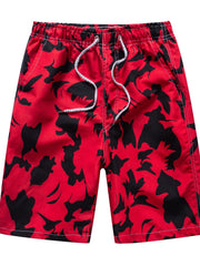 Coconut Palm Pattern Beach Shorts Men's Quick Dry Waist Drawstring Shorts