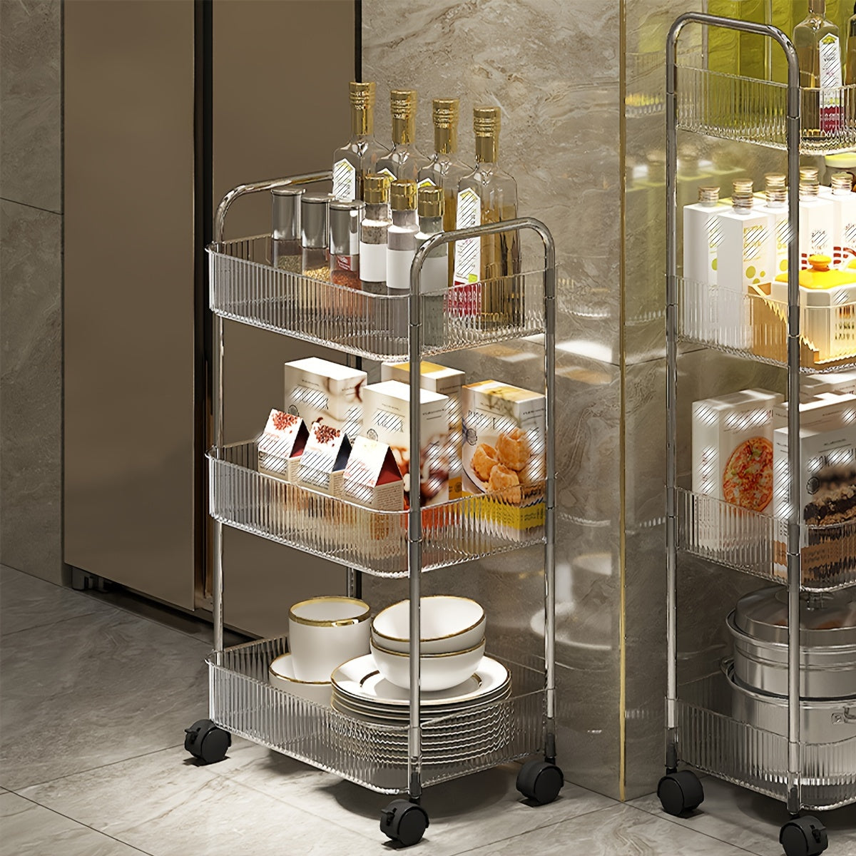 Acrylic Light Shelf Utility Cart Home Organizer