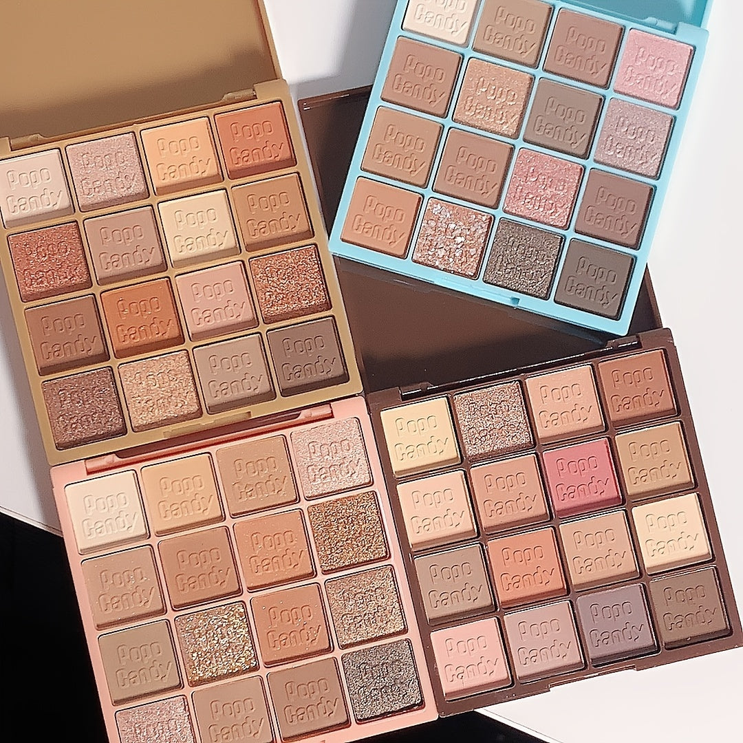 16 Shades Neutral Eyeshadow Palette Creamy and Blendable Brown Colors