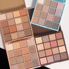 16 Shades Neutral Eyeshadow Palette Creamy and Blendable Brown Colors