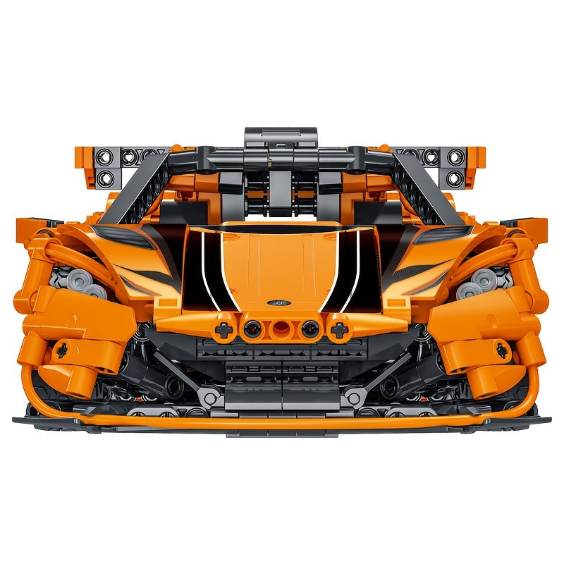 Orange Supercar Racing Building Blocks for Adults & Kids