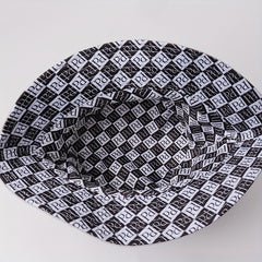 P Embroidery Bucket Hat Casual UV Protection Fisherman Cap Sunscreen Basin Hat