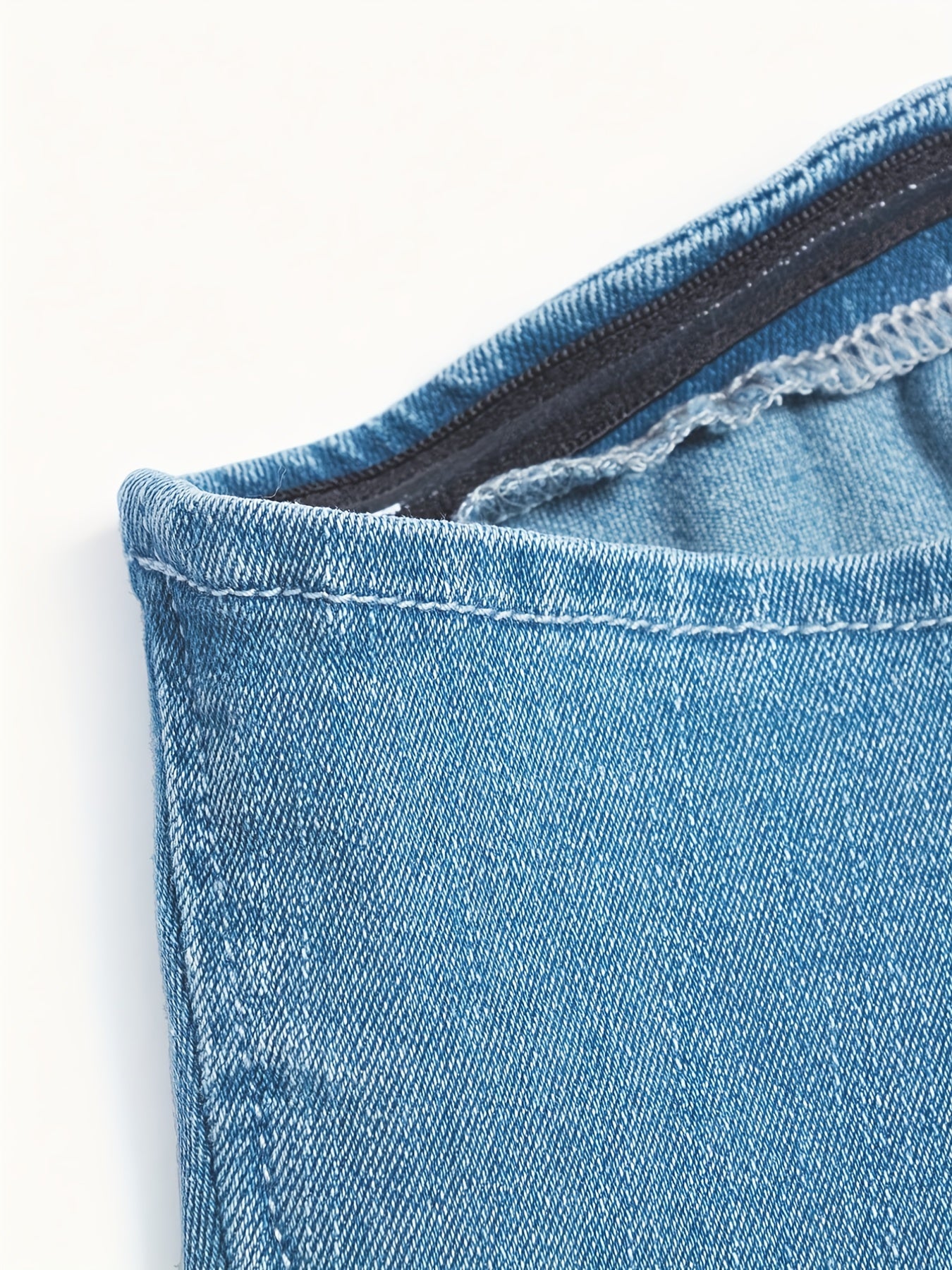 Slim Fit Denim Tube Top Off The Shoulder Zip Back Denim Bandeau
