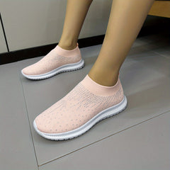 Women's Rhinestone Decor Sneakers Lightweight Outdoor Shoes