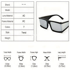 Square Frame Sunglasses Minimalist Flat Top Punk Eyewear UV Blocking