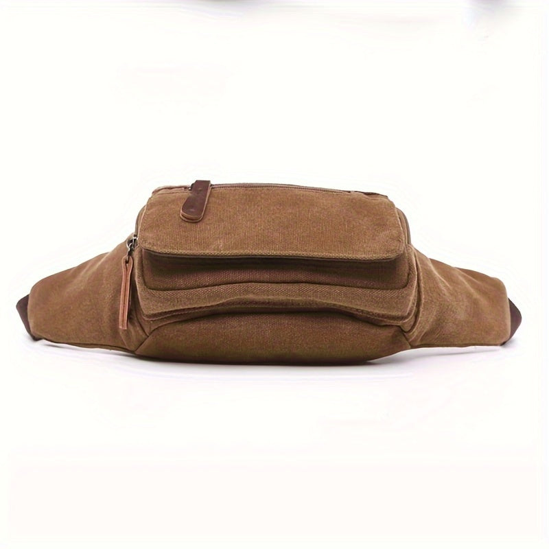 Waterproof Canvas Waist Bag Men's Casual Outdoor Storage Bag