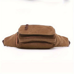 Waterproof Canvas Waist Bag Men's Casual Outdoor Storage Bag