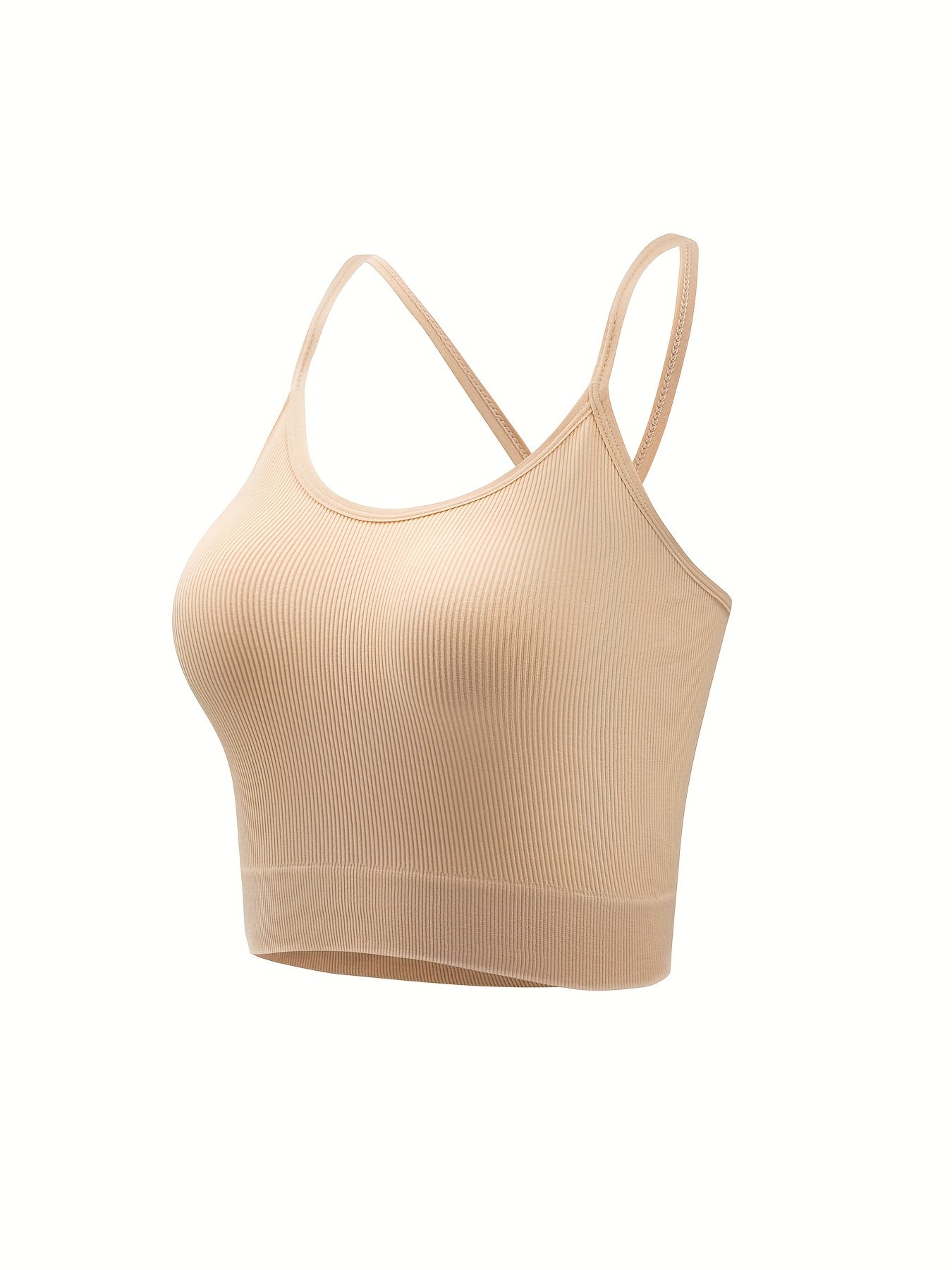 4pcs Criss Cross Back Cami Tops Ribbed Tank Top Women's Lingerie