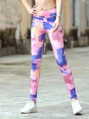 Block Print Skinning Yoga Pants Fitness Leggings