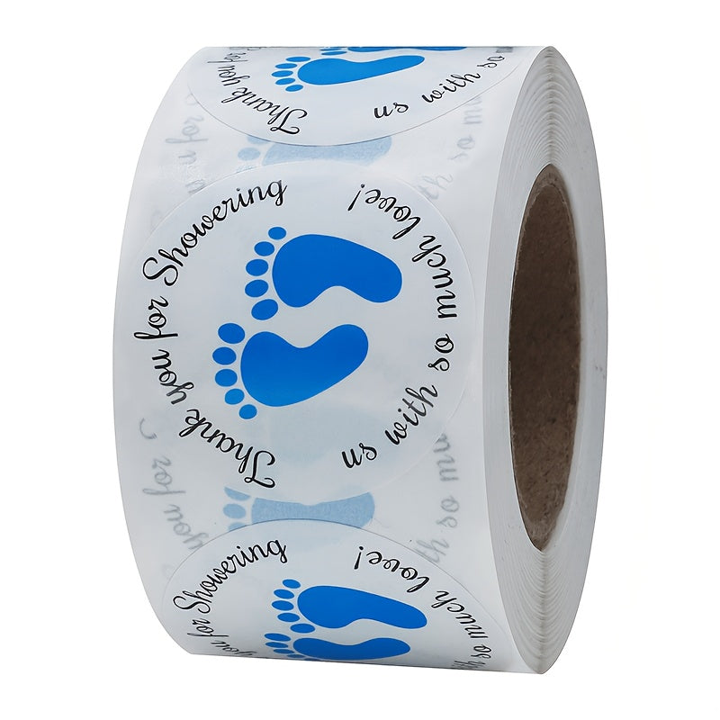 500pcs 38mm Round Foot Thank You Self Adhesive Label Roll